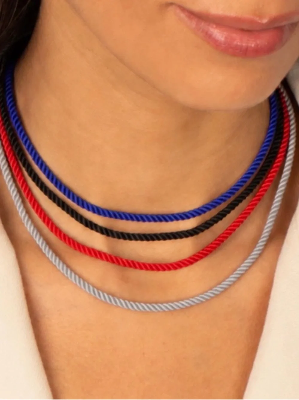 Revolve x Adina Eden Colored Twisted Cotton Rope Necklace in Black